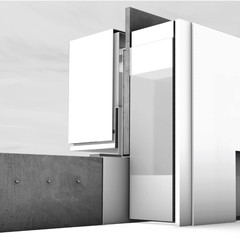 Rendering of a public bathroom