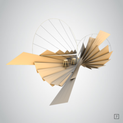 Rendering of stairs and stools