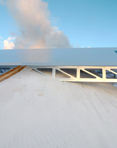 Aluminum detail of the Tentpile pavillion