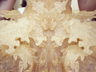 Close up of 3D printed dress