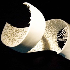 Image of a white 3D-printed model against a black background