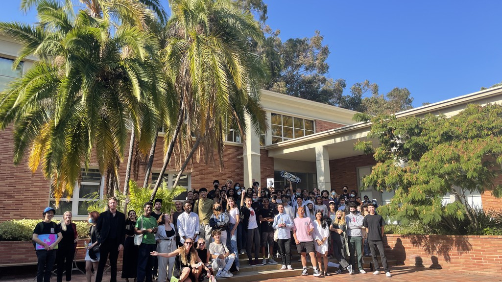 TeenArch 2022 participants celebrate their graduation in Perloff Courtyard