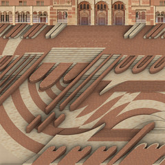 Digital rendering of model of Royce Hall