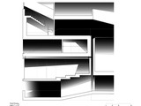 Black and white diagram using gradients to show how light and shadow inhabit the building.