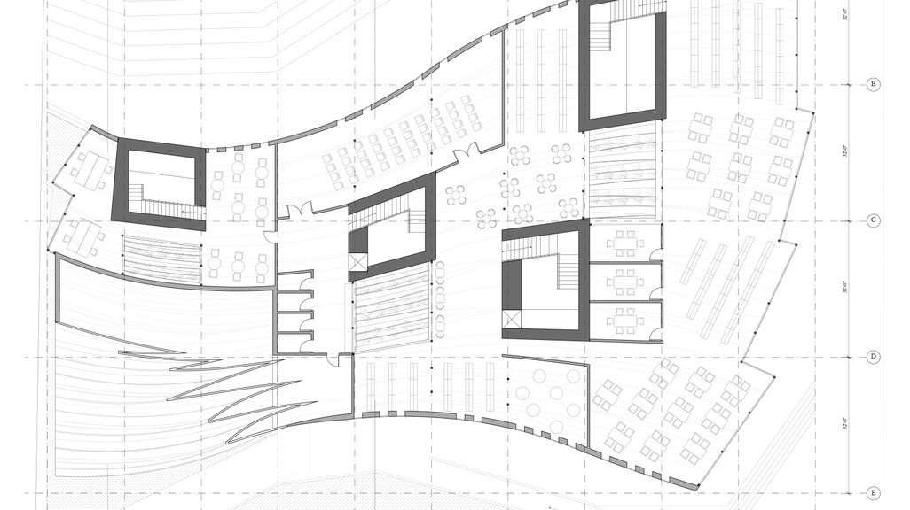 Black and white line drawing of the second floor plan.
