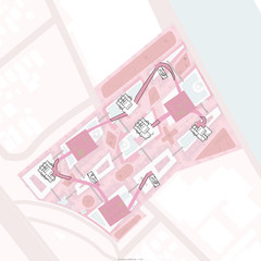 Sixth floor plan drawing drawn to 1/32” = 1’ scale.