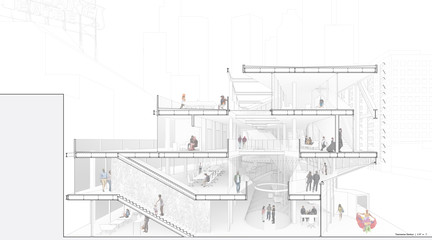 Transverse section drawing at ¼” = 1’ scale.