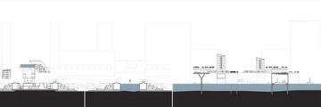 Section drawing of crane and water systems.