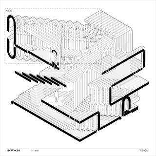 Section drawing of an architectural folly.