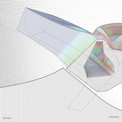 Section drawing of an architectural folly.