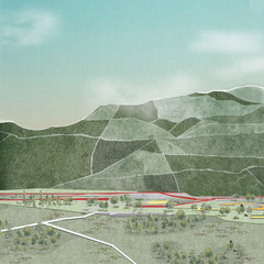 Rendering of mountains north of Los Angeles.