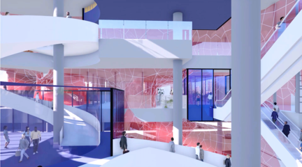 Screenshot from a student video envisioning the new multi-modal hub of the future