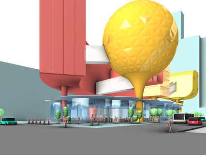 Screenshot from a student video envisioning the new multi-modal hub of the future