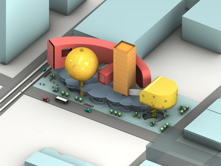 Screenshot from a student video envisioning the new multi-modal hub of the future