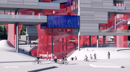 Screenshot from a student video envisioning the new multi-modal hub of the future