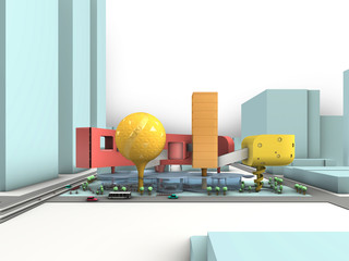 Screenshot from a student video envisioning the new multi-modal hub of the future