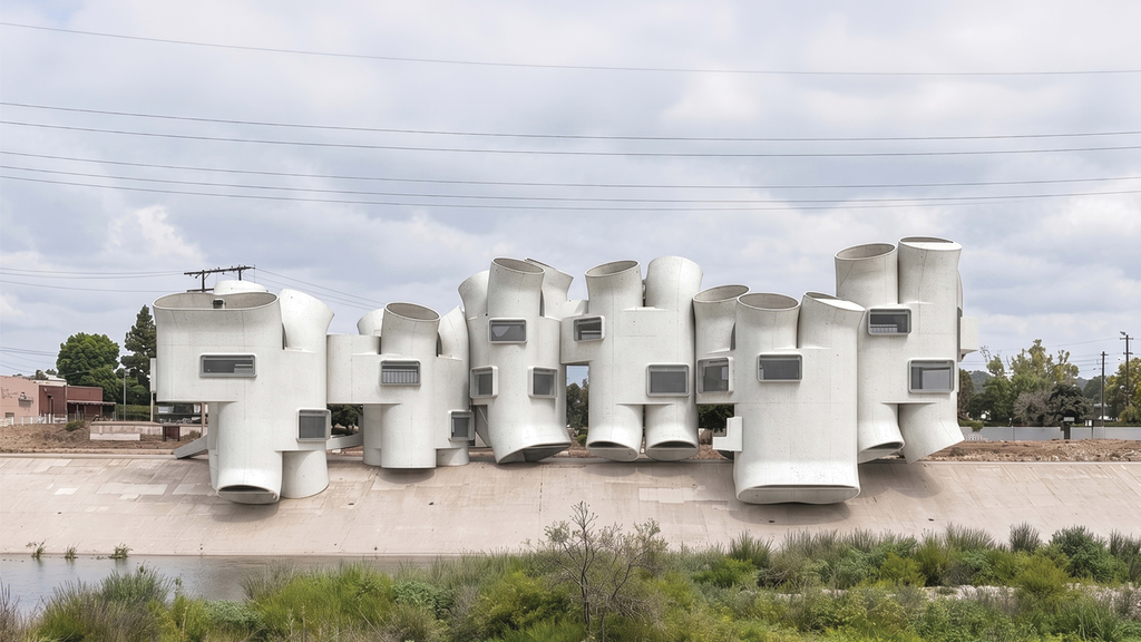 The project along a river bank