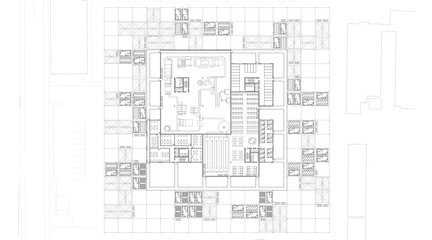 Section drawings at two different points of the building