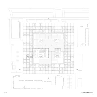Plan drawing of the building at a height of 130 ft.