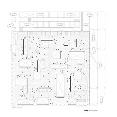 Site plan view focusing on the circulation of people and vehicles.