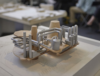 Image of student model made from wood and metal.